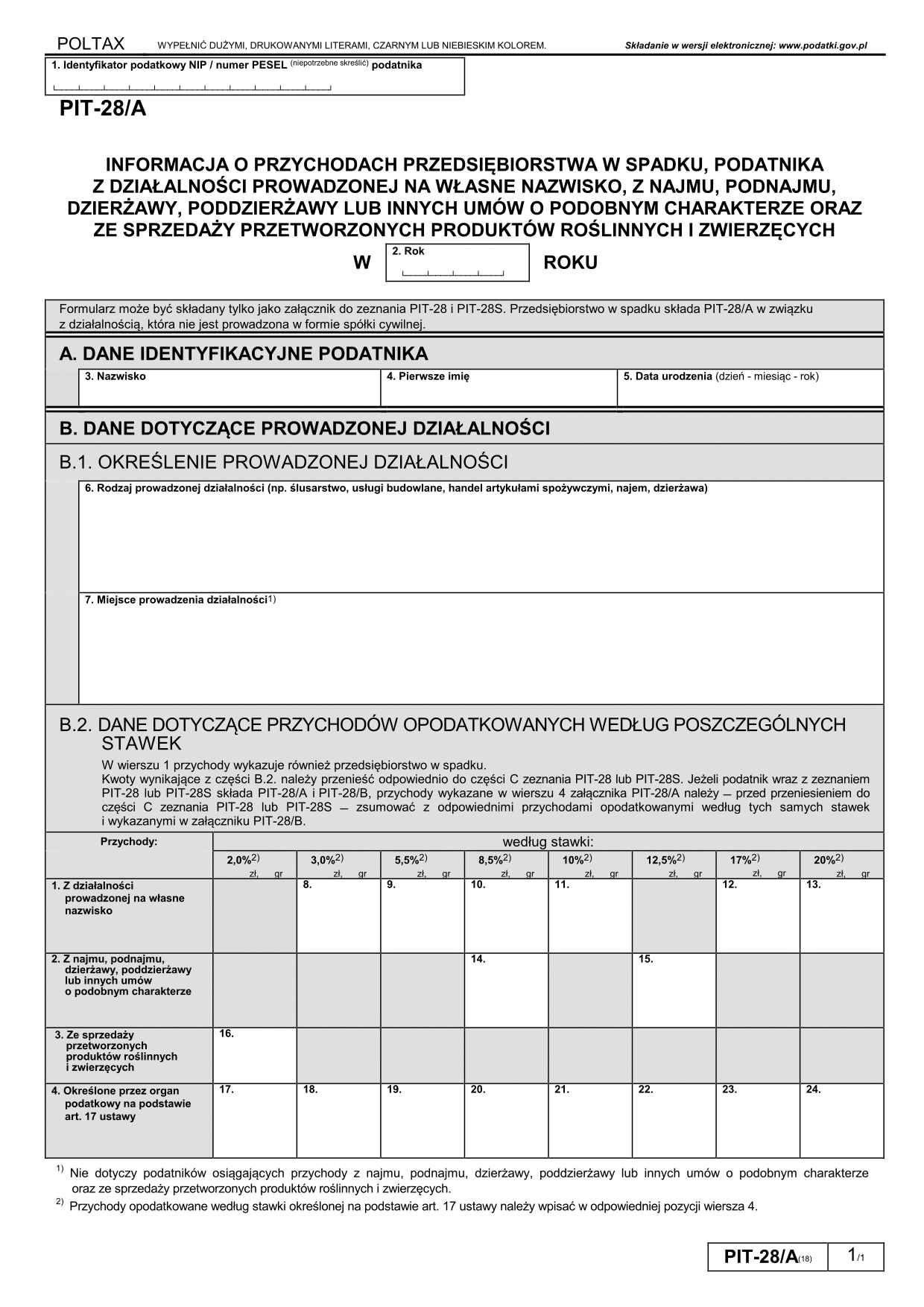 PIT-28A rozliczysz w programie e-pity