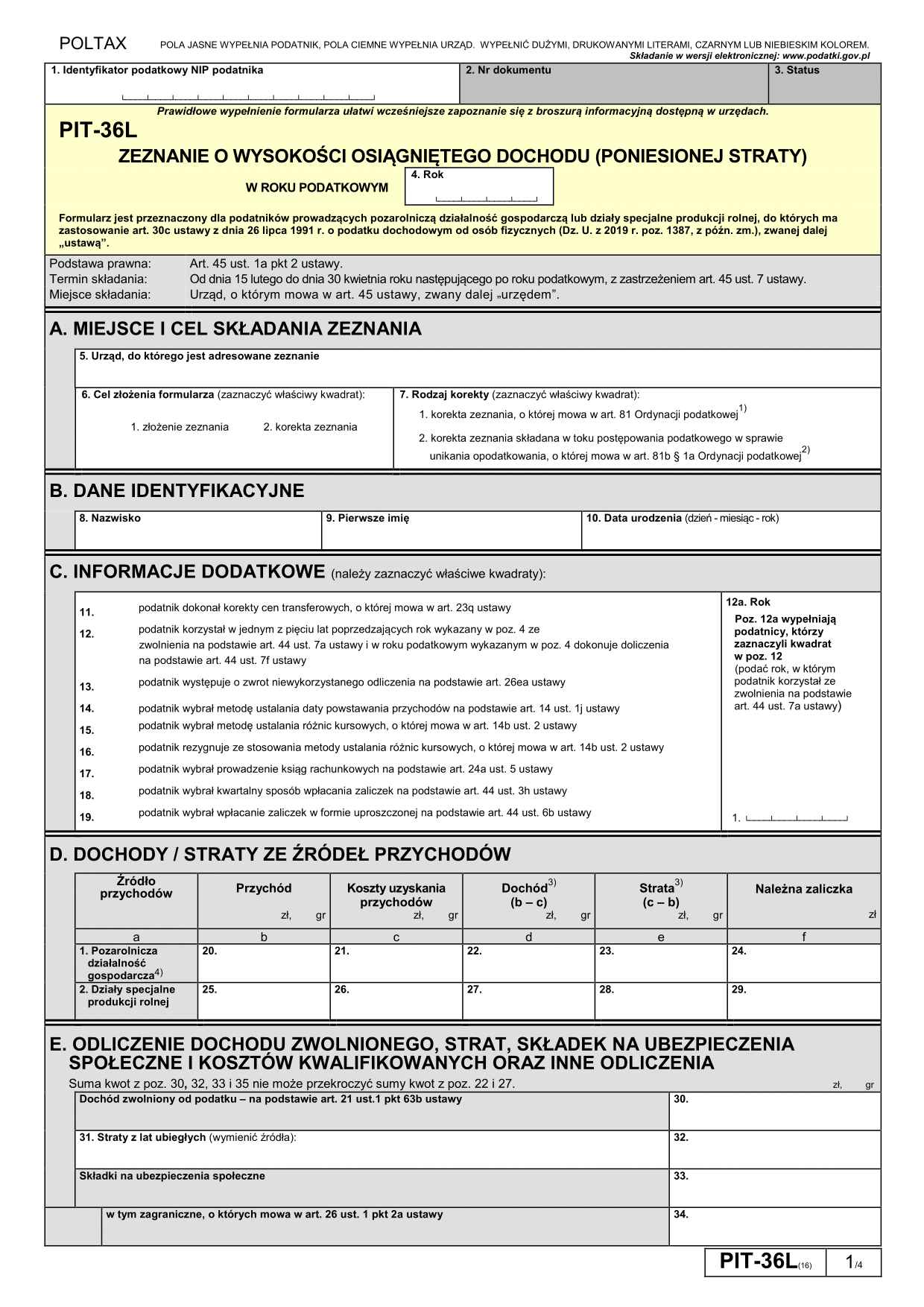 PIT-36L rozliczysz w programie e-pity