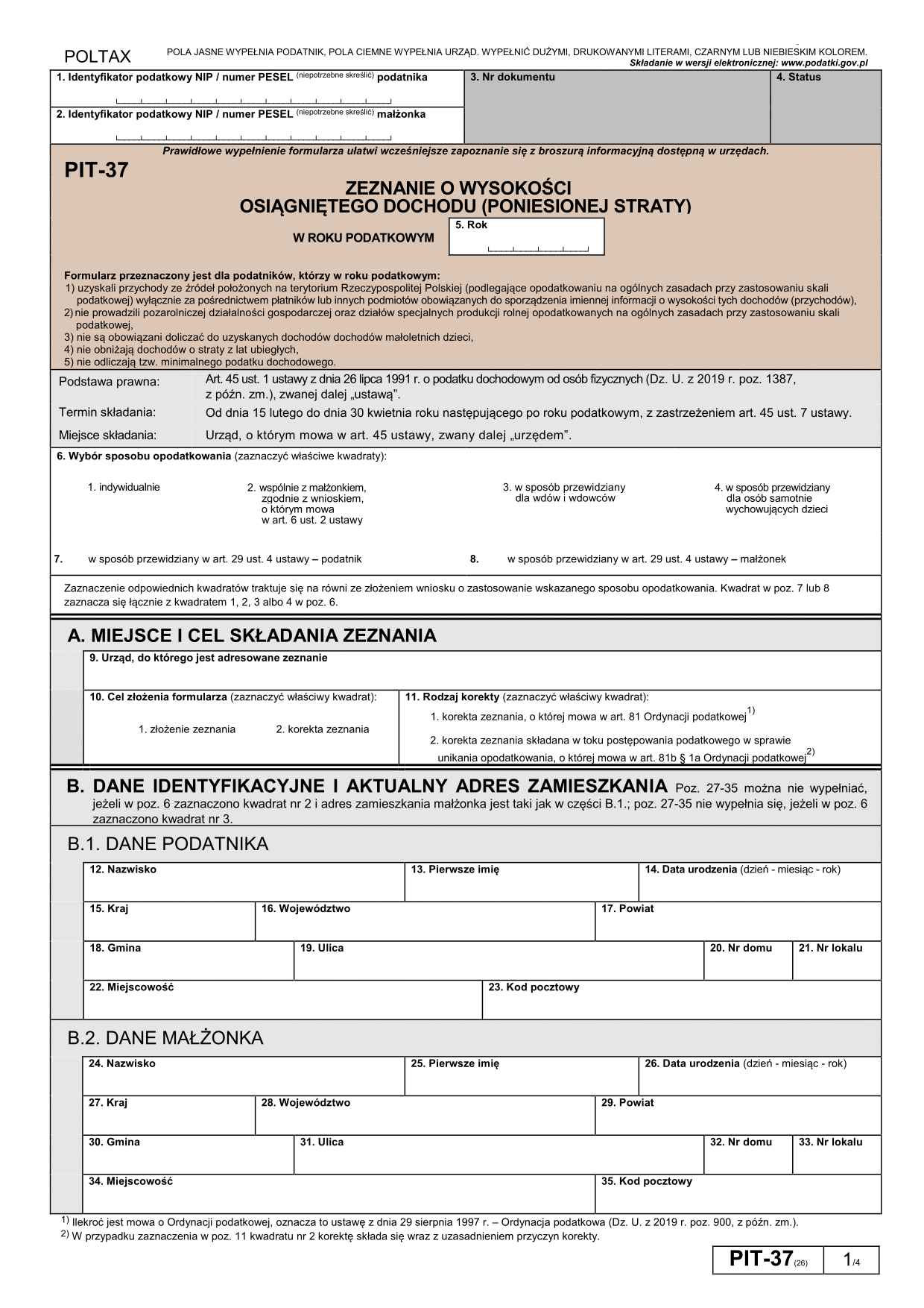 PIT-37 rozliczysz w programie e-pity